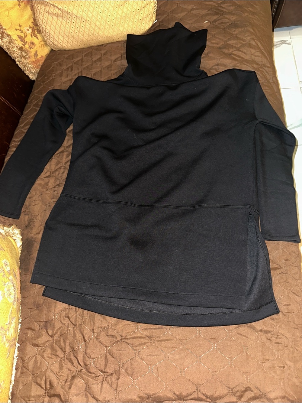 SPANX Black Funnel Neck Top